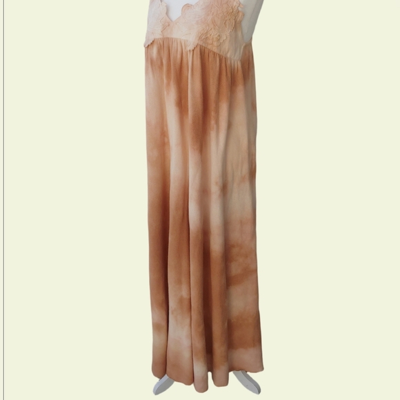 ZARA Maxi Summer Tie Dye Strap Dress Tan and Peach Women's Medium, NWT - Picture 9 of 17